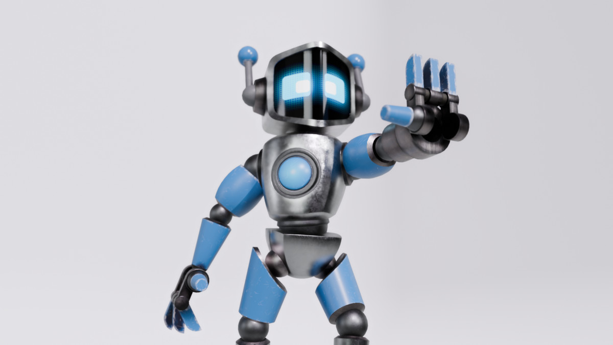 Stylized Rigged Robot with 3 Head variations