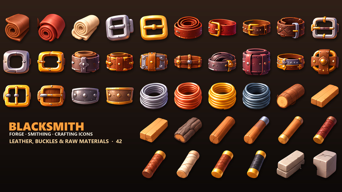 Blacksmith Icons - Ores, Tools & Weapon Parts
