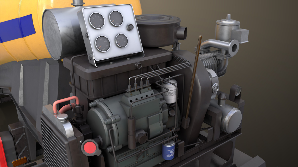 Chassis 06 Cement Trailer 01 Yellow