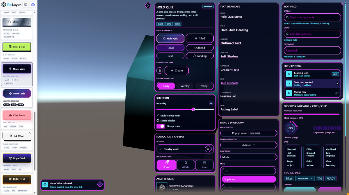 ReLayer - React UI Framework for Unity