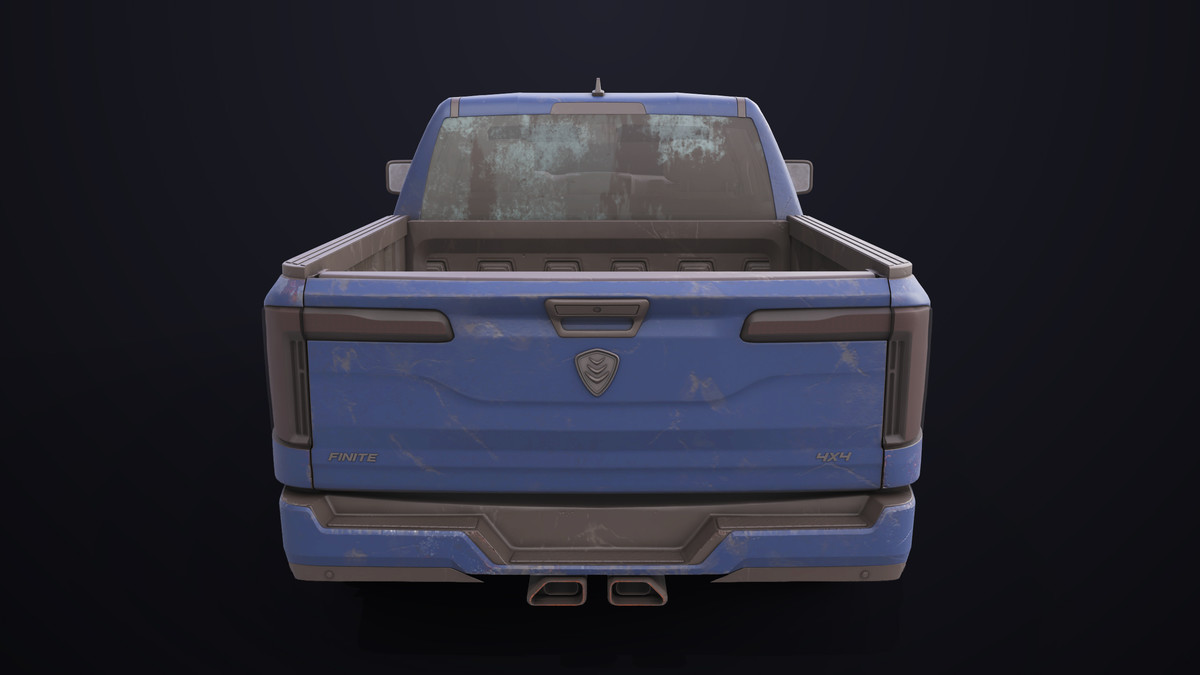 Pickup Truck 03 Blue Dusty URP HDRP Textures