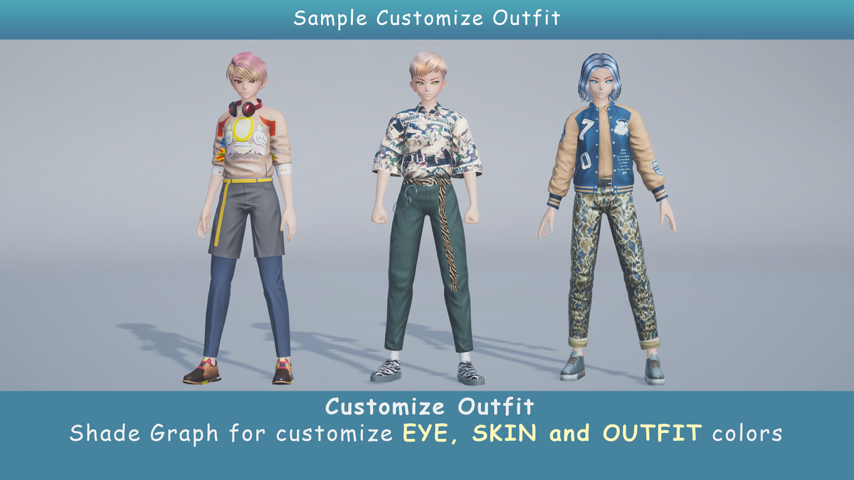 Anime Male Dancer - Pack 14 (3 outfits)