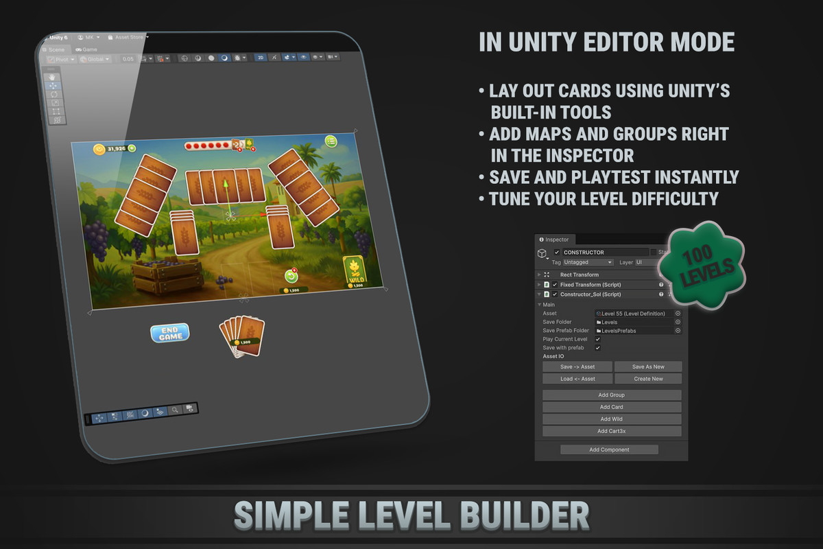 MK Solitaire Kit • Farm TriPeaks Game Template