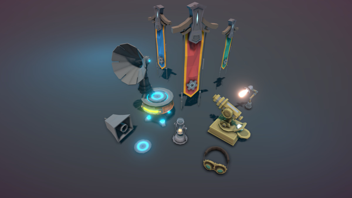 STYLIZED Fantasy Magitech Laboratory - Low Poly 3D Art