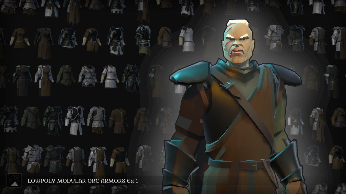 Low Poly Orc Modular Armors Bundle - LOWPOLY MEDIEVAL FANTASY SERIES