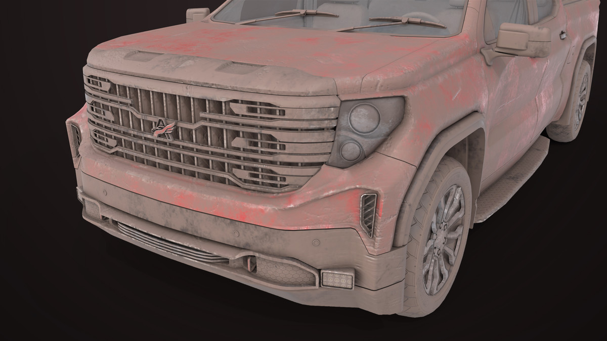 Pickup Truck 02 Red Dusty URP HDRP Textures