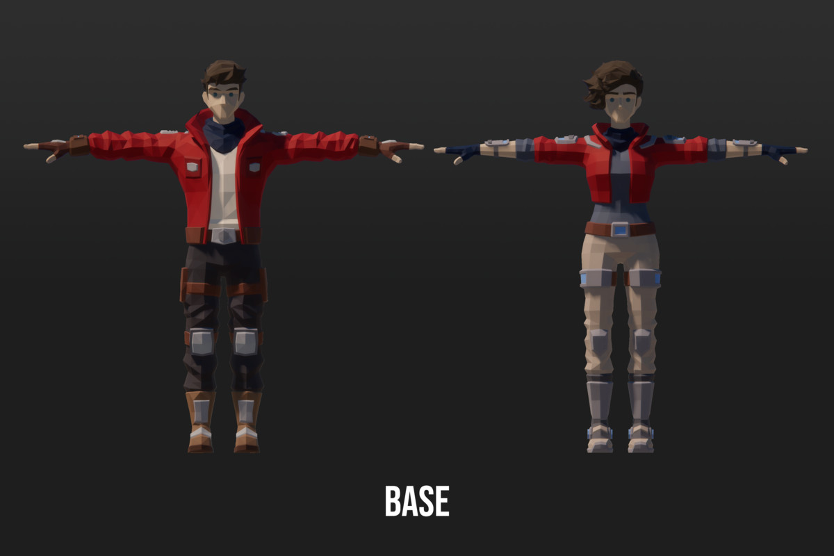 Low Poly Sci-Fi Characters