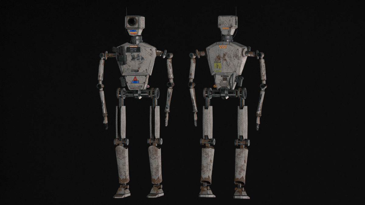 Security Robot NPC Bundle – 5 Rigged Game-Ready Characters