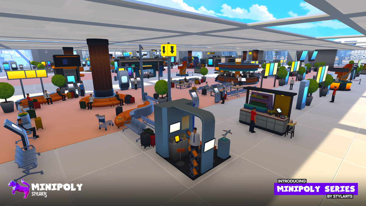 Modular Airport Fatpack - Minipoly Series ( Stylized Lowpoly Environment )