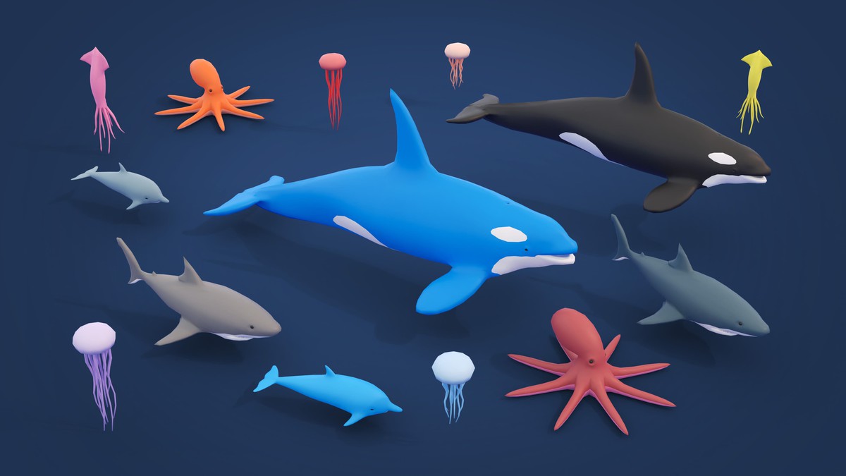 Underwater World - Low Poly 3D Models Pack