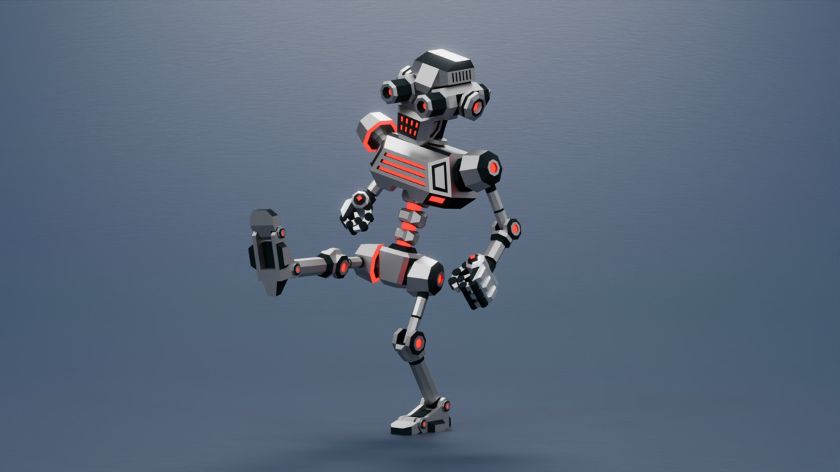 Sci-Fi Robot X-26.1 low-poly stylized