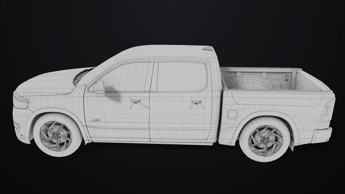 Pickup Truck 03 Grey and White URP HDRP Textures