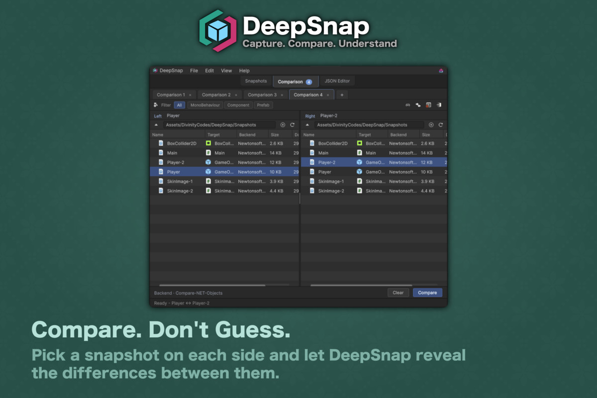 DeepSnap - Object Snapshot, State Comparison, JSON Editor