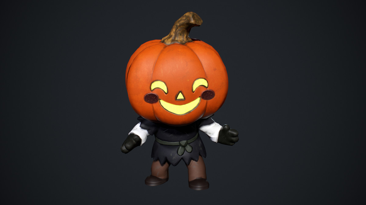 Cute Scarecrow Low Poly