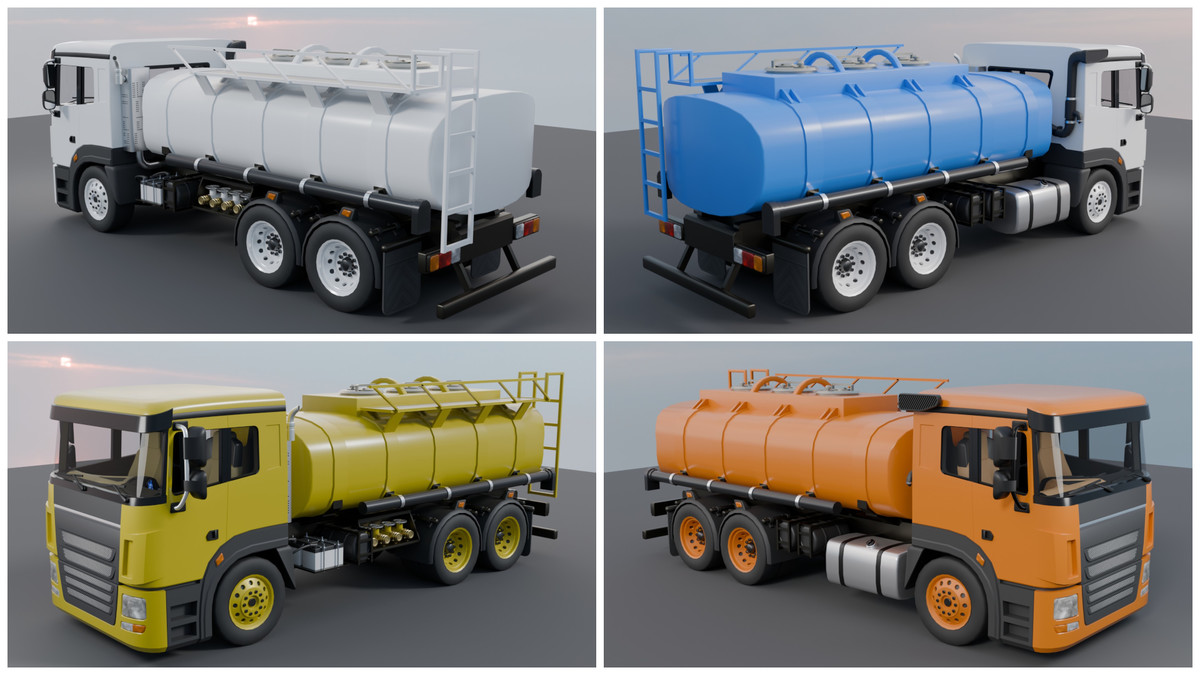 Modular Tanker Truck – Game Ready PBR Vehicle with Interior, UI Dashboard