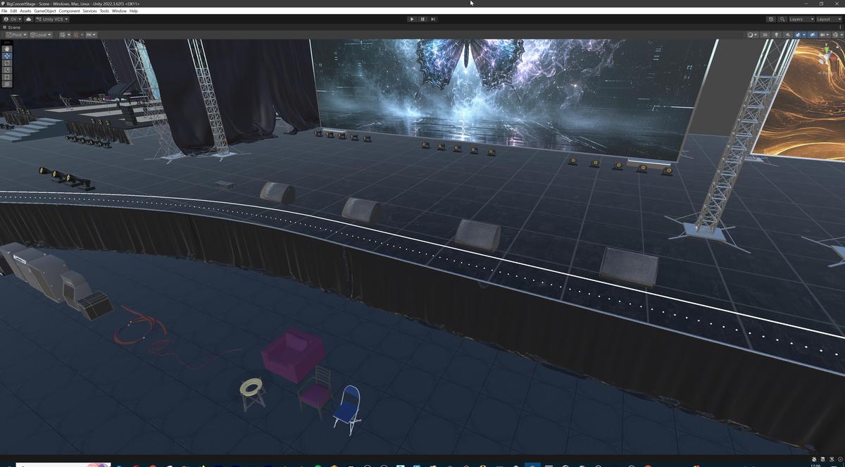 Big Butterfly Concert Arena Stage Venue Modular 3D Model
