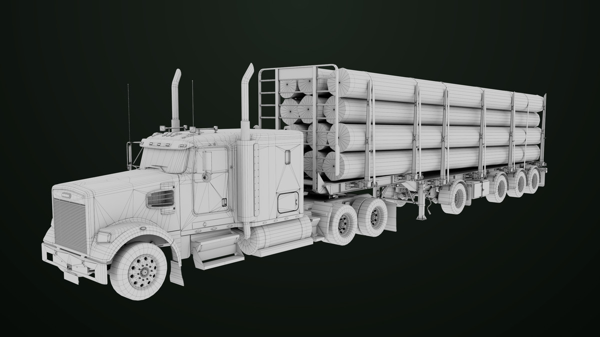 Truck 07 Log Trailer with All Loads Collection
