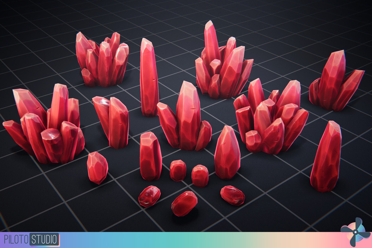 Stylized Crystals and Gems Megapack