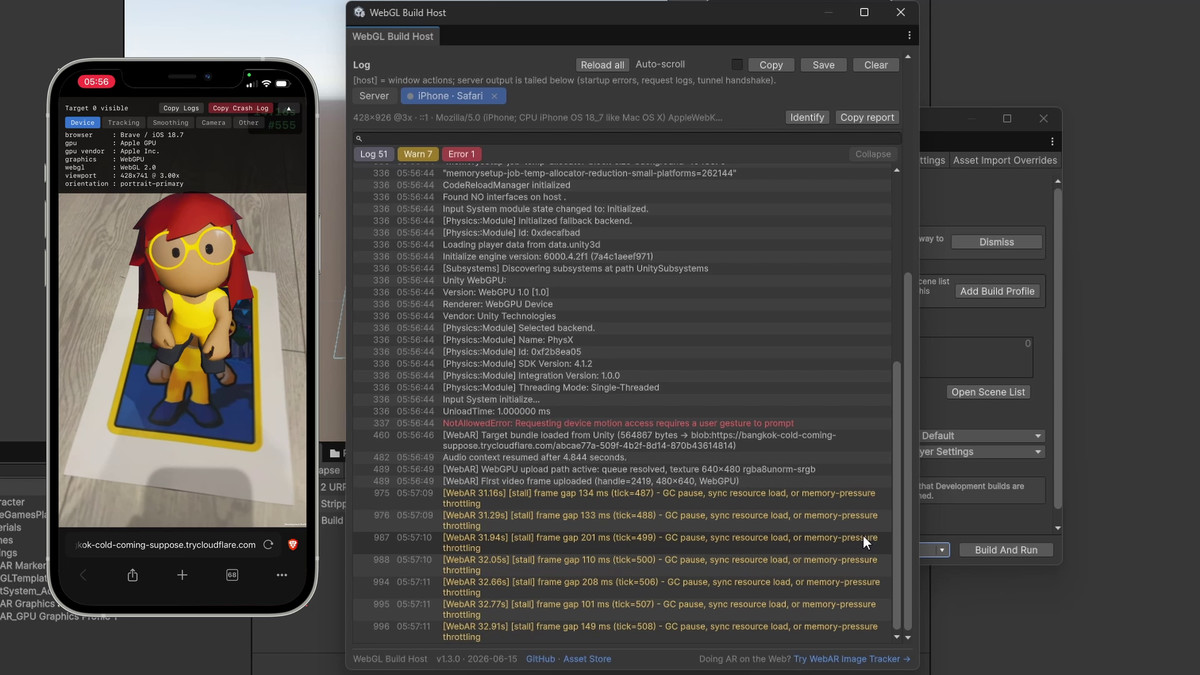 WebAR Image Tracker for Unity