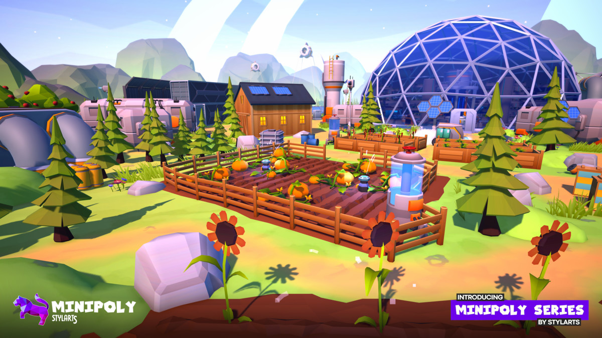Minipoly Series - Eco-Future Farm Village ( Stylized Lowpoly Environment )