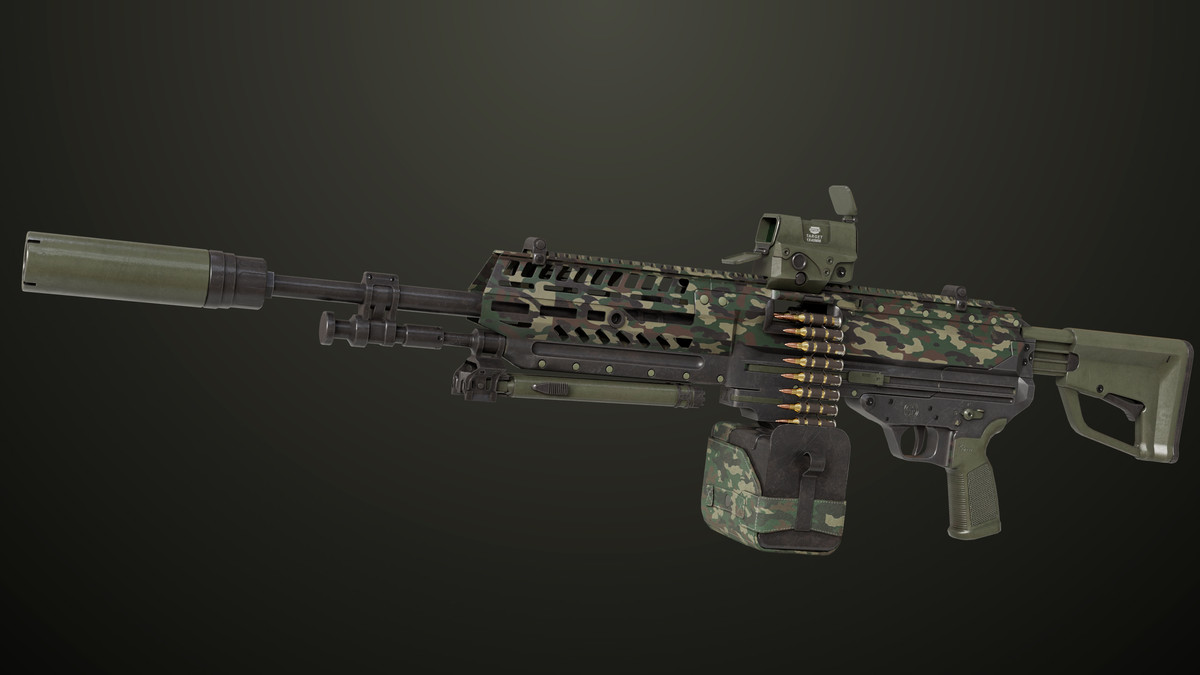 Machine Gun 14 Military Green URP HDRP Textures