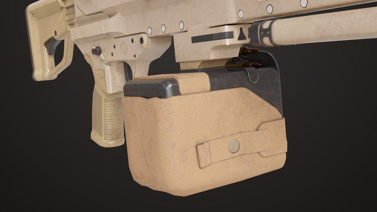 Machine Gun 14 Brown URP HDRP Textures