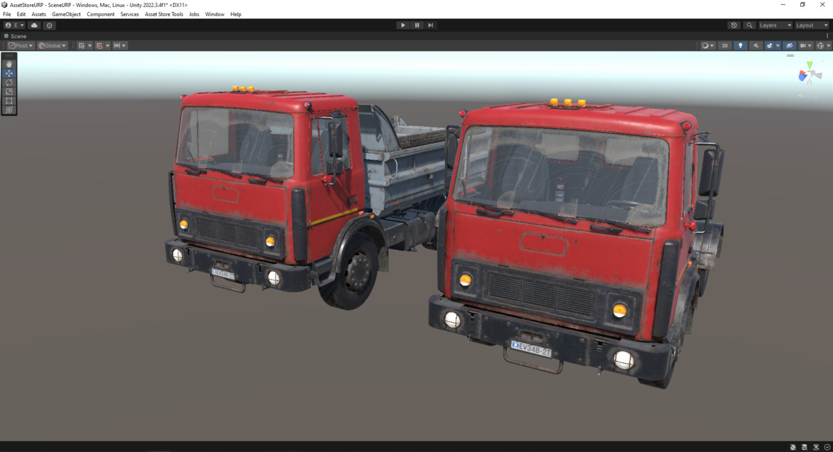 Rigged Construction Truck Vehicle