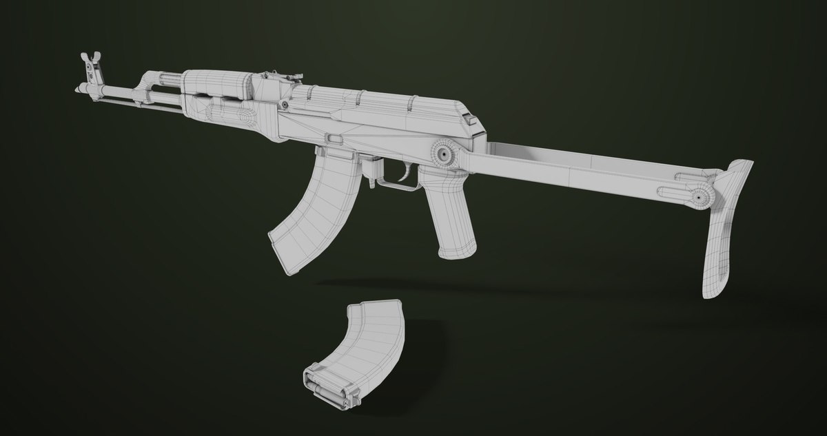AKMS Light Machine Gun 10 URP HDRP Textures