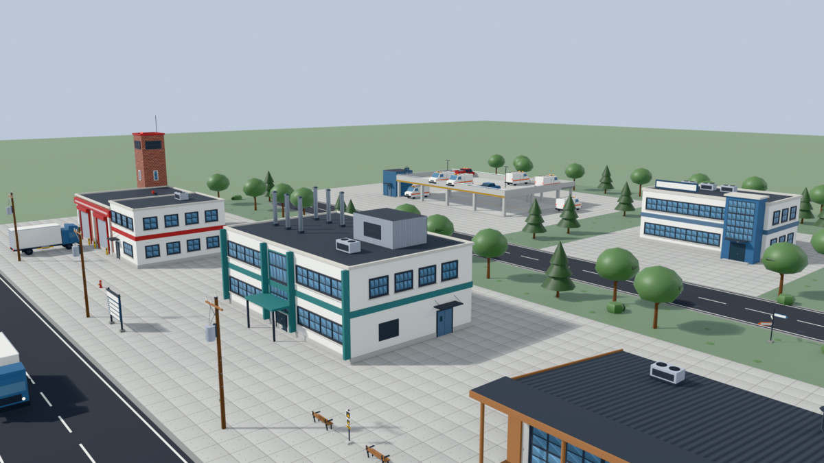 Low Poly Industrial Environment Pack