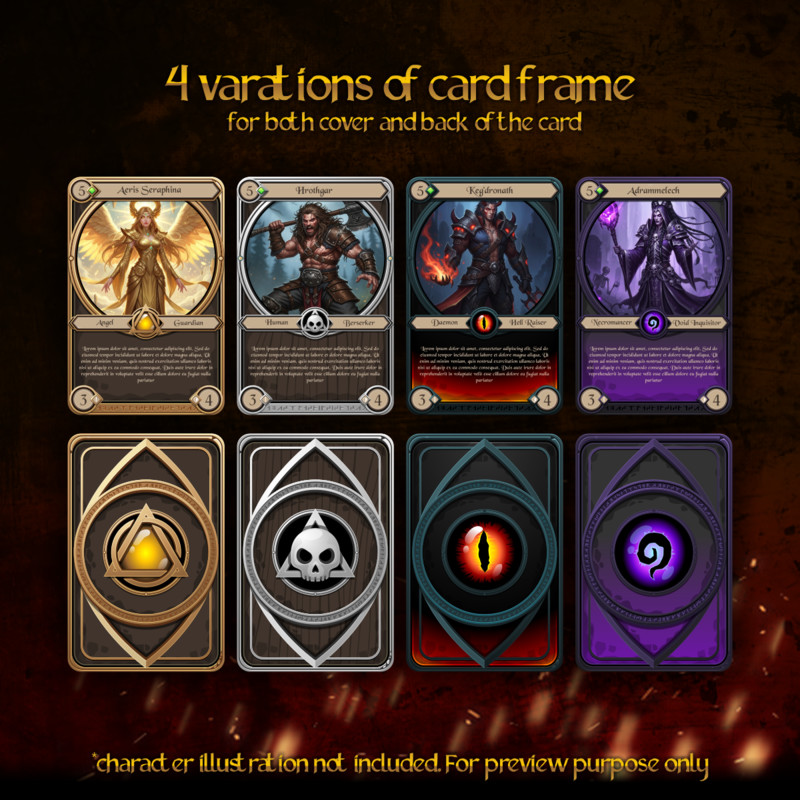Fantasy TCG Game Card Template vol. 4