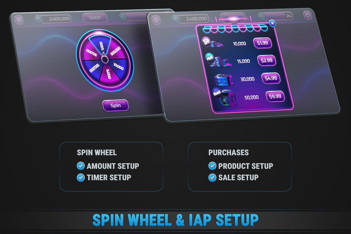 MK Slot Machine Kit • Modern Neon Casino Template