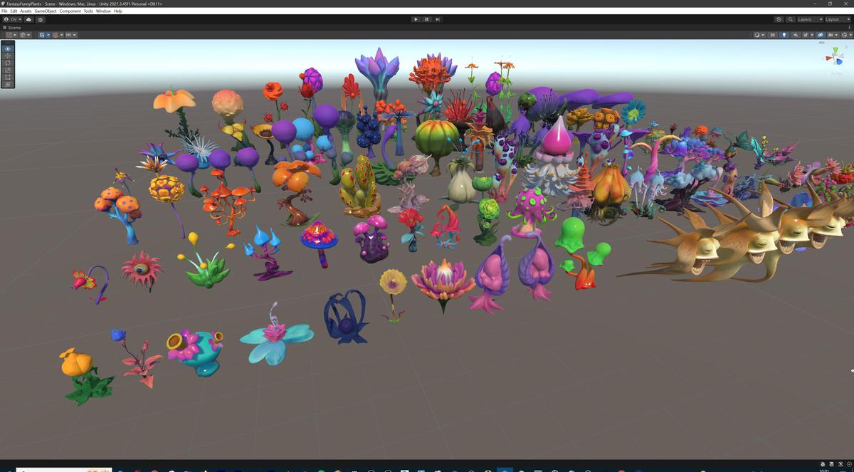 Fantasy Funny Stylized Magical Flora Plants - Low Poly Pack (118 3d models)