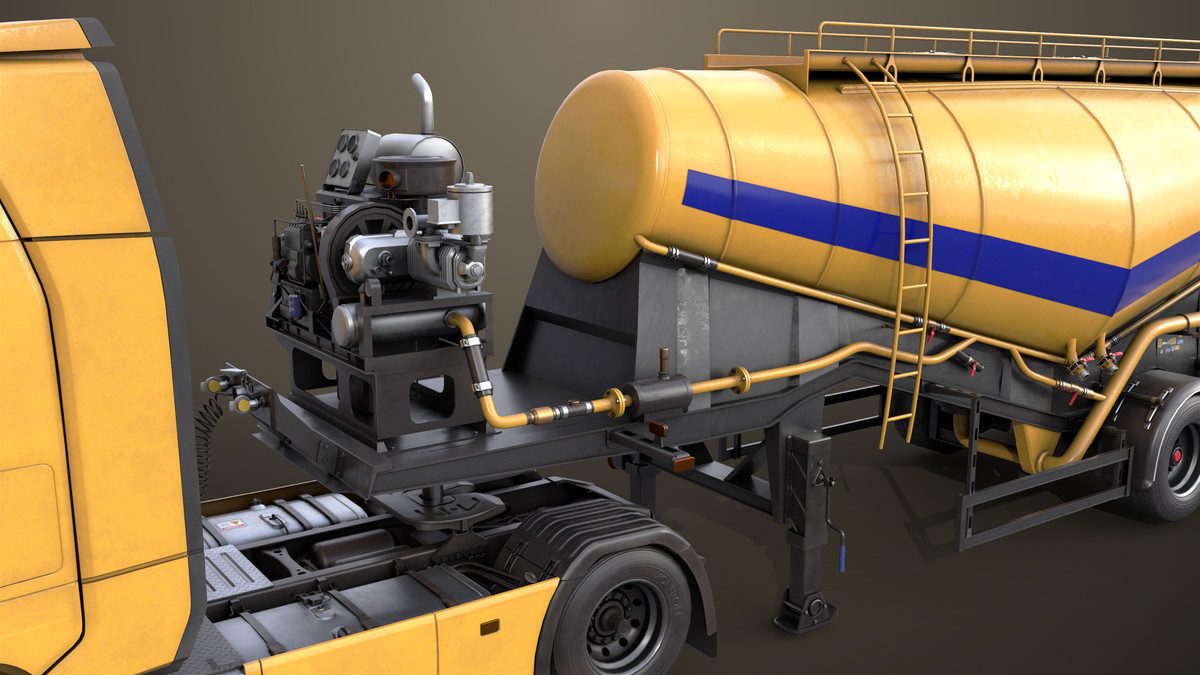 Chassis 06 Cement Trailer 01 Yellow