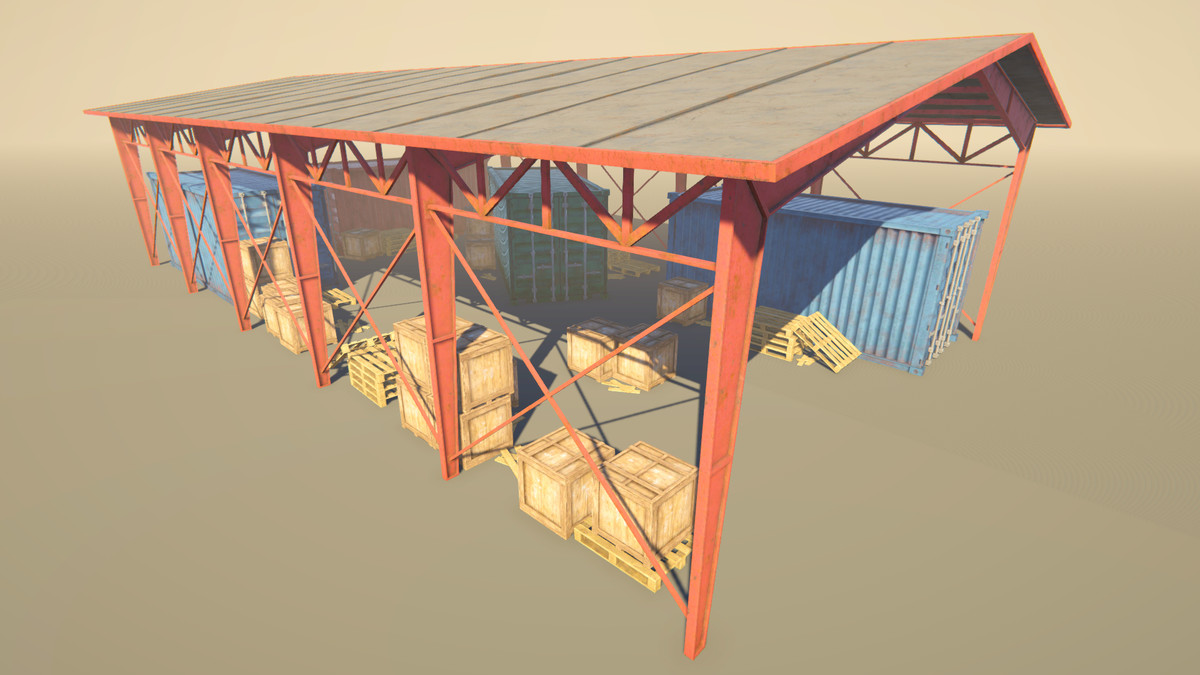 Warehouse Hangar Garage game ready