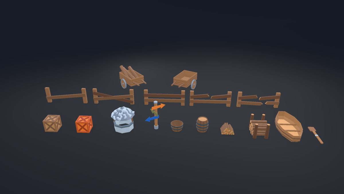 Snow Village: Stylized Low Poly Winter Pack.