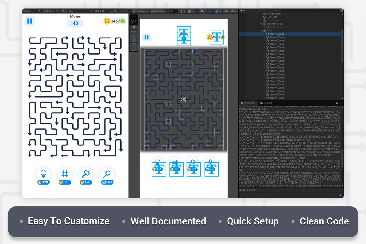 Arrow Puzzle Game - Complete Game Template (1000+ Levels & 350+ Daily Challenge)