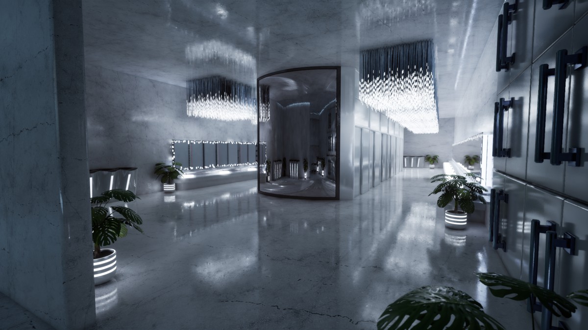 Futuristic Restroom – Sci-Fi Interior
