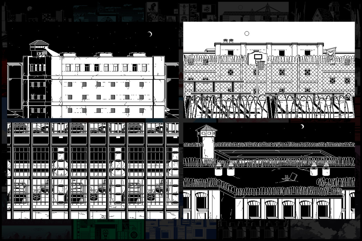 36 1-Bit Backgrounds Pixel Art