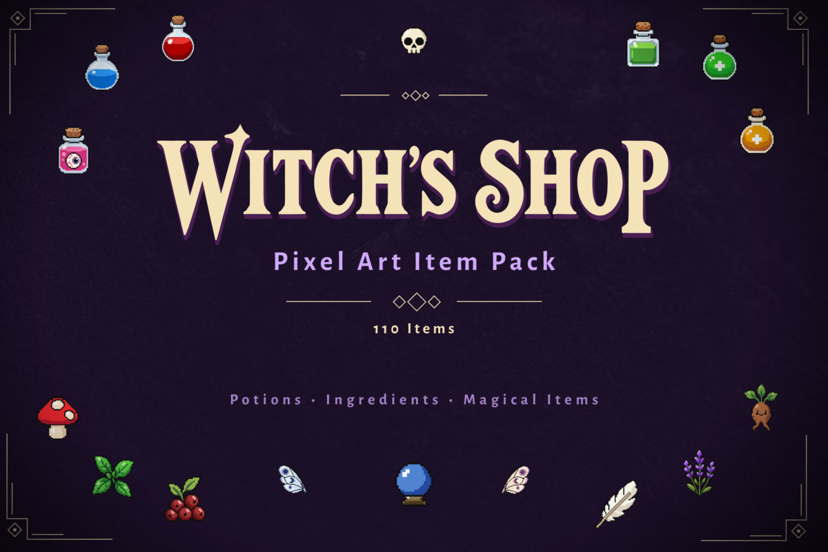 Witch Shop – Pixel Art Item Icons
