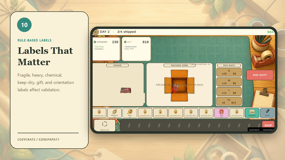 CozyCrate - Complete 2D Packing & Management Game Template