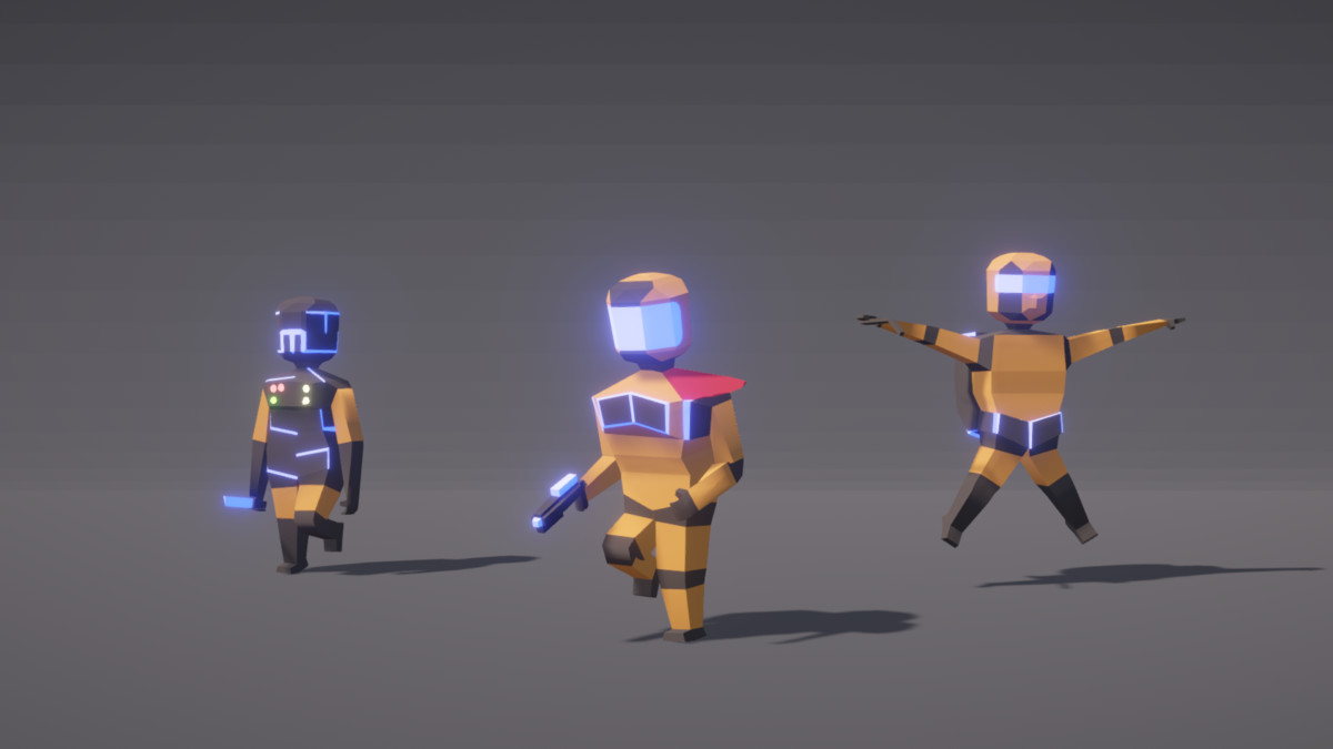 Low-Poly Sci-Fi Crew Pack