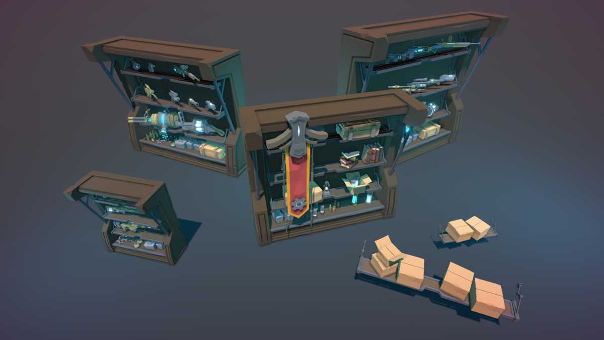 STYLIZED Fantasy Magitech Laboratory - Low Poly 3D Art