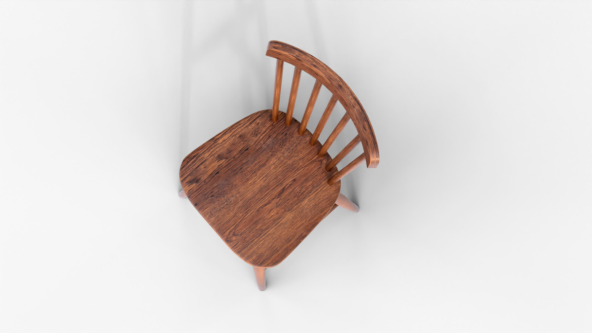 Classic Wooden Spindle Back Chair – Game Ready 3D Model by skajmera21