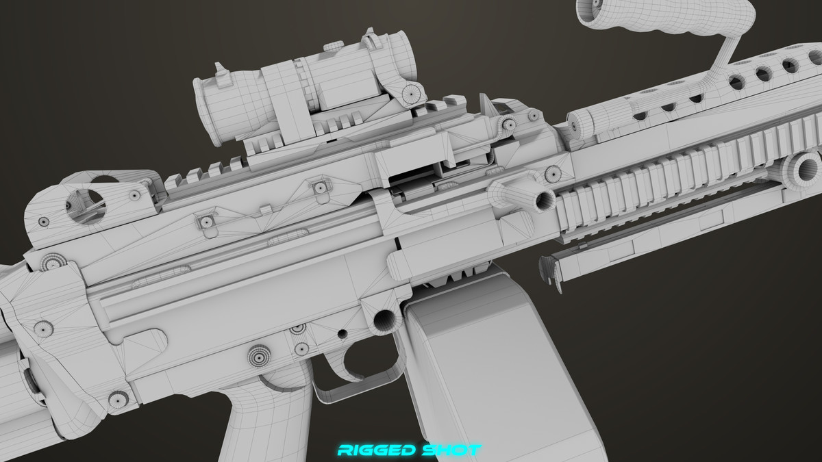 Machine Gun Sandal and Black Ammo Box URP HDRP Textures