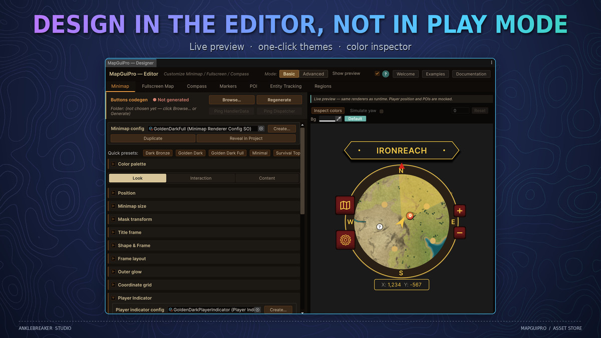 Map GUI Pro - Minimap, Map & Compass