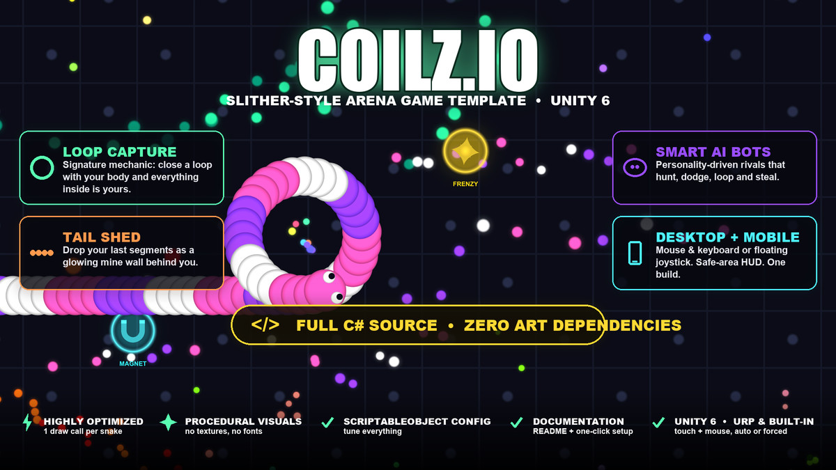 Coilz.io - Slither, Snake & Worm Arena Game
