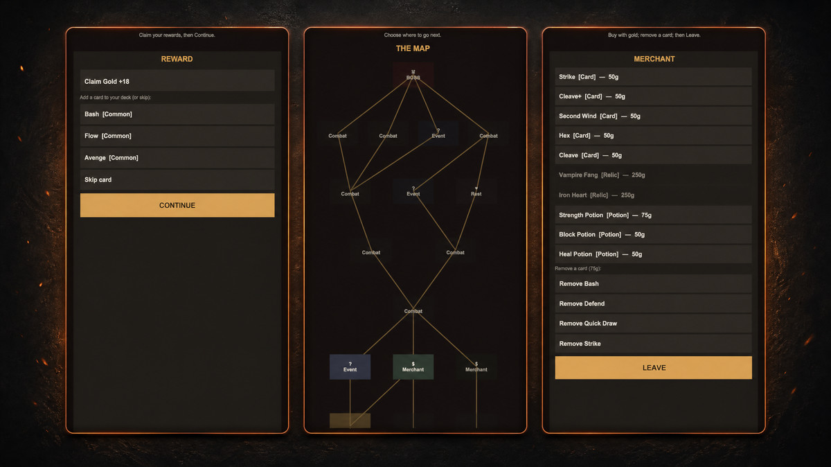 Roguelike Deckbuilder Framework — Single-Player Card RPG Kit