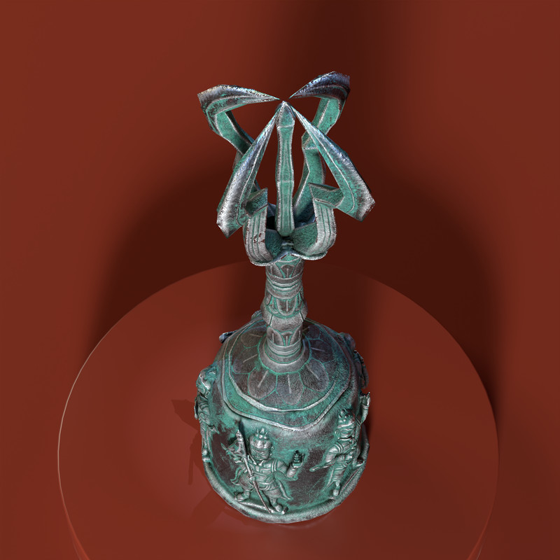 Ancient Buddhist Vajra Bell (Geumgangryeong) Low Poly PBR