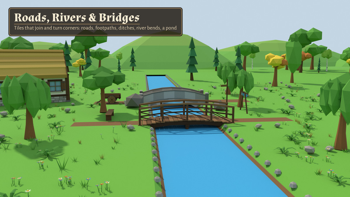 Low Poly Medieval Village - Modular Kit