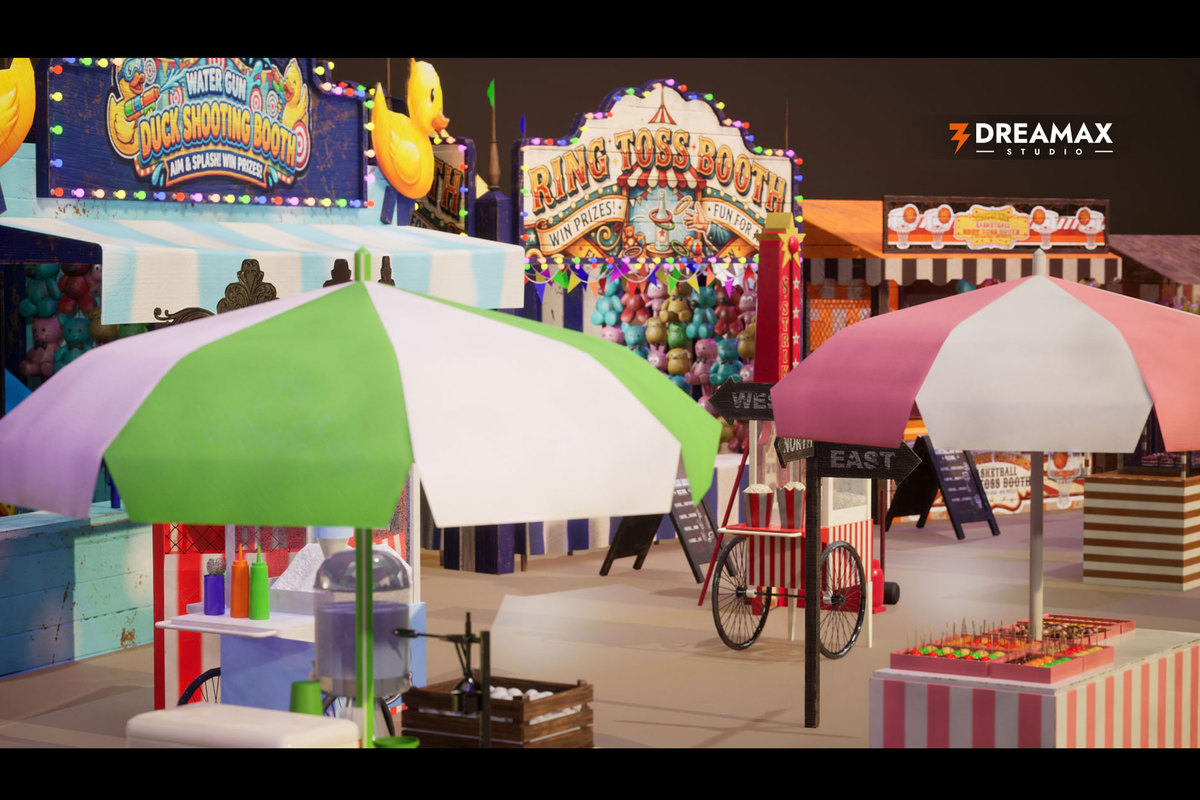 Carnival & Funfair Stalls - Game Booths, Food Carts, Circus & Festival Props